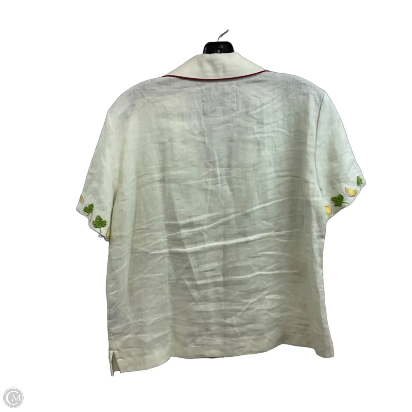 Blouse Short Sleeve By TOMBOLO In Cream, Size: S