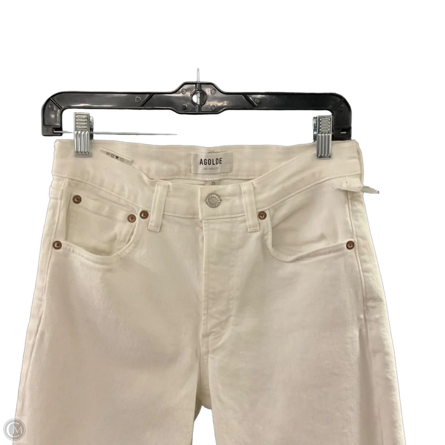Jeans Straight By Agolde In White Denim, Size: 0