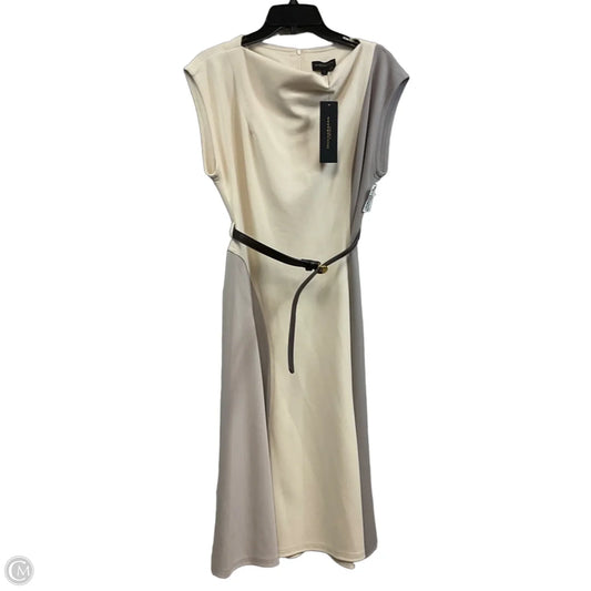 Dress Casual Midi By Donna Karan In Cream, Size: M