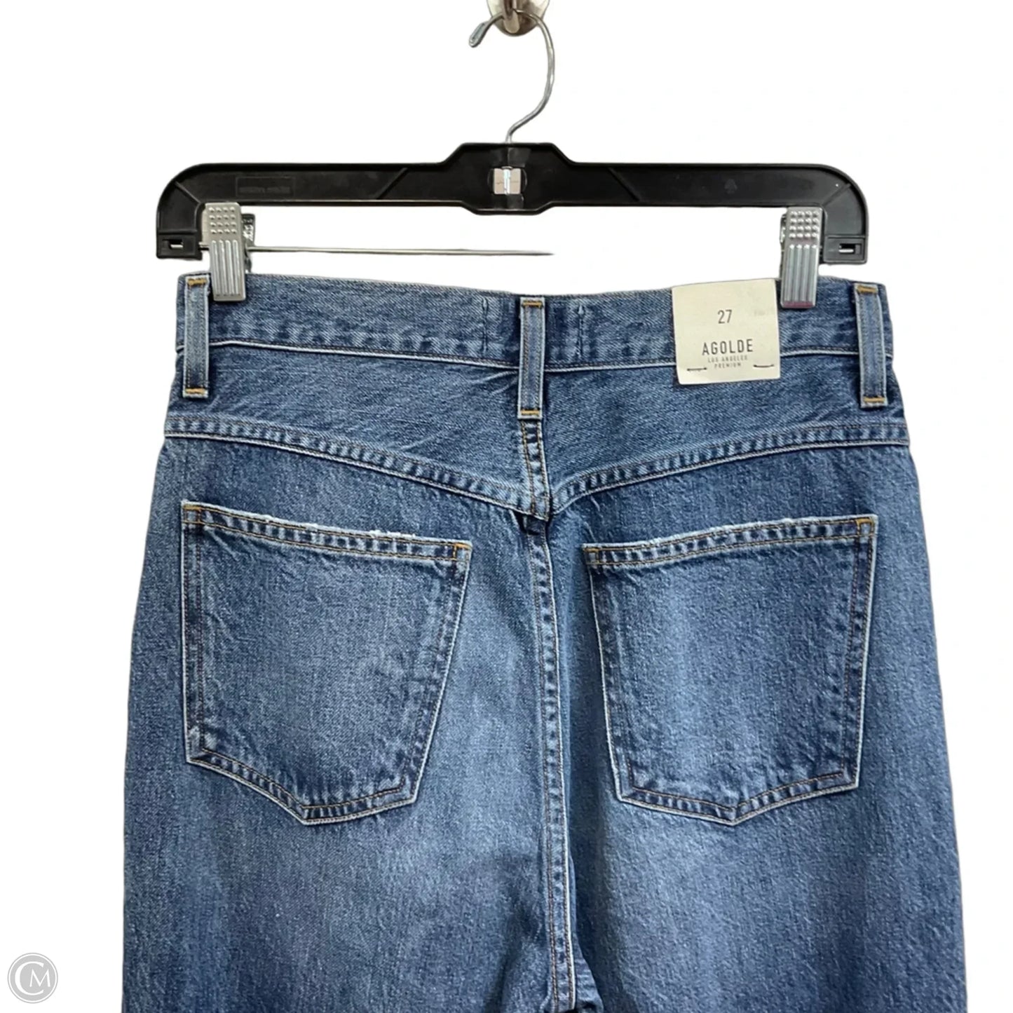 Jeans Straight By Agolde In Blue Denim, Size: 4