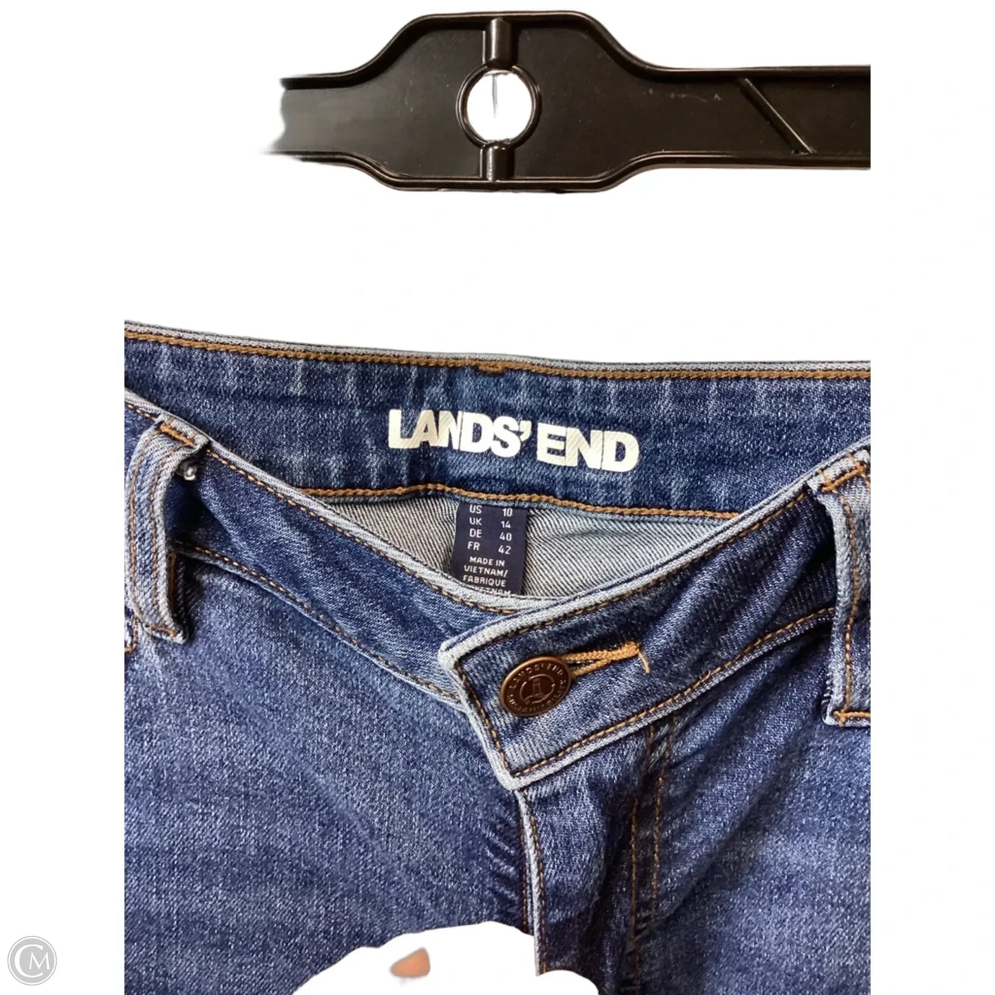 Jeans Straight By Lands End In Blue Denim, Size: 10