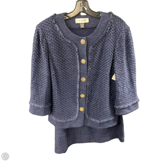 Skirt Suit 2pc By St John Knits In Blue, Size: M