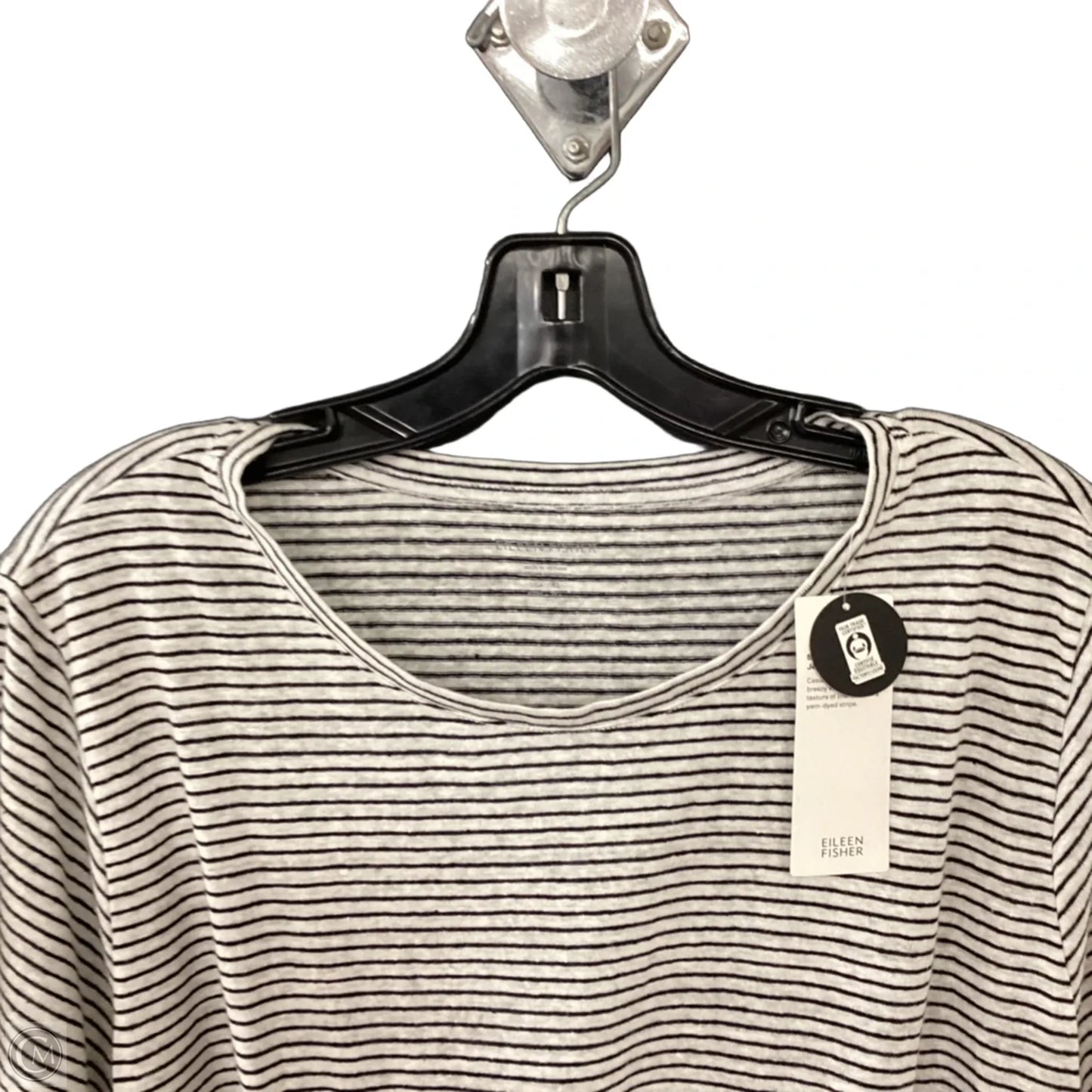 Top Short Sleeve By Eileen Fisher In Black, Size: Xl