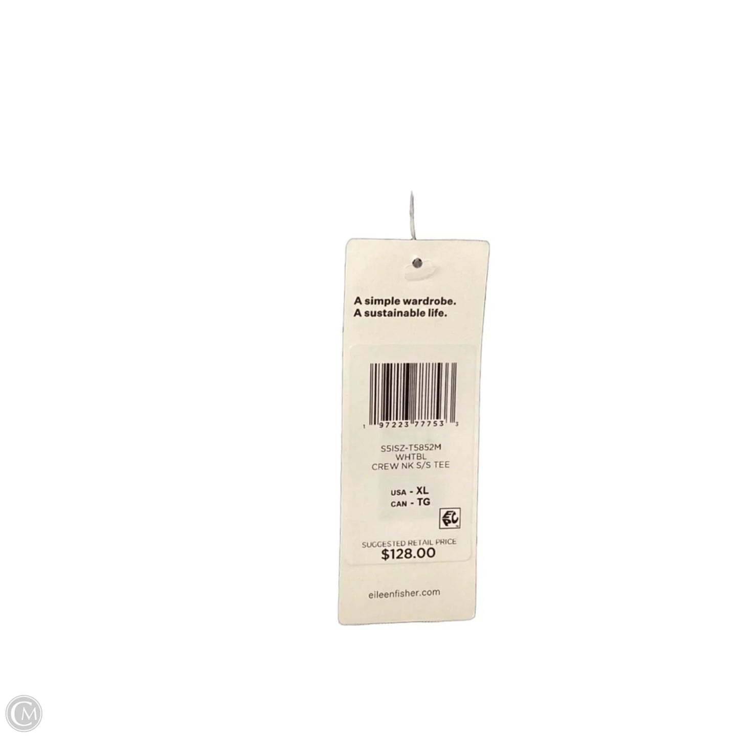 Top Short Sleeve By Eileen Fisher In Black, Size: Xl