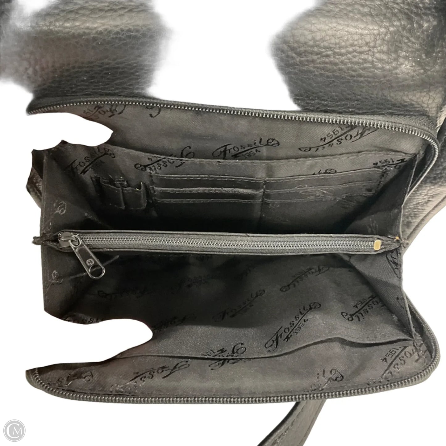 Crossbody Leather By Fossil, Size: Medium