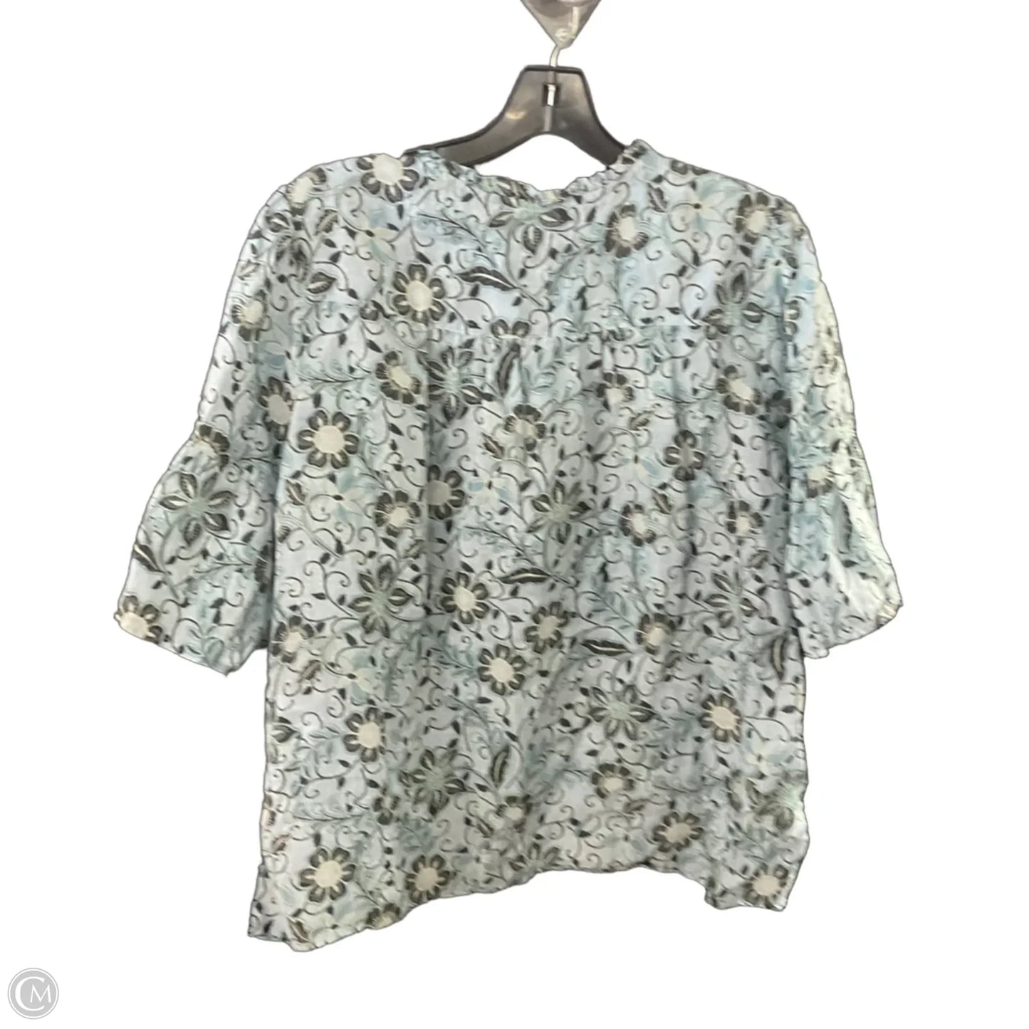 Blouse Short Sleeve By Johnny Was In Blue, Size: M