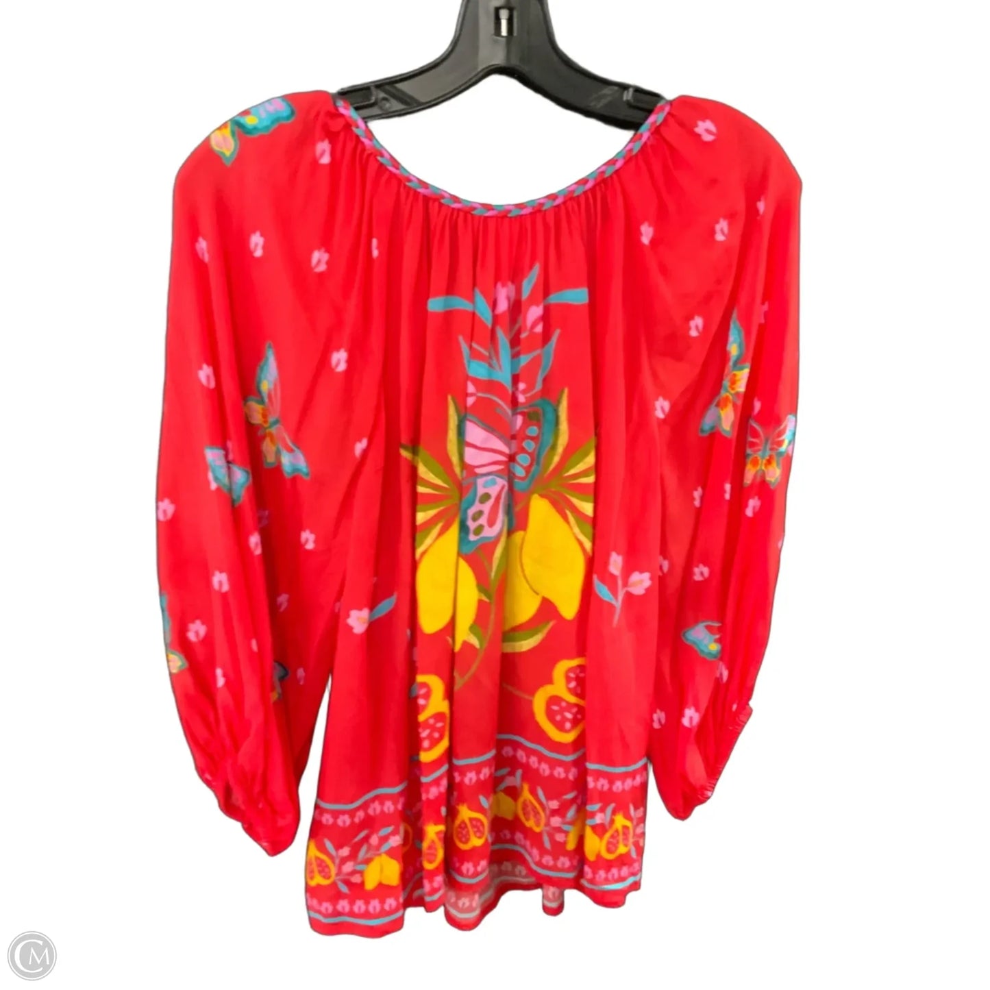 Blouse 3/4  Sleeve By Johnny Was In Red, Size: M