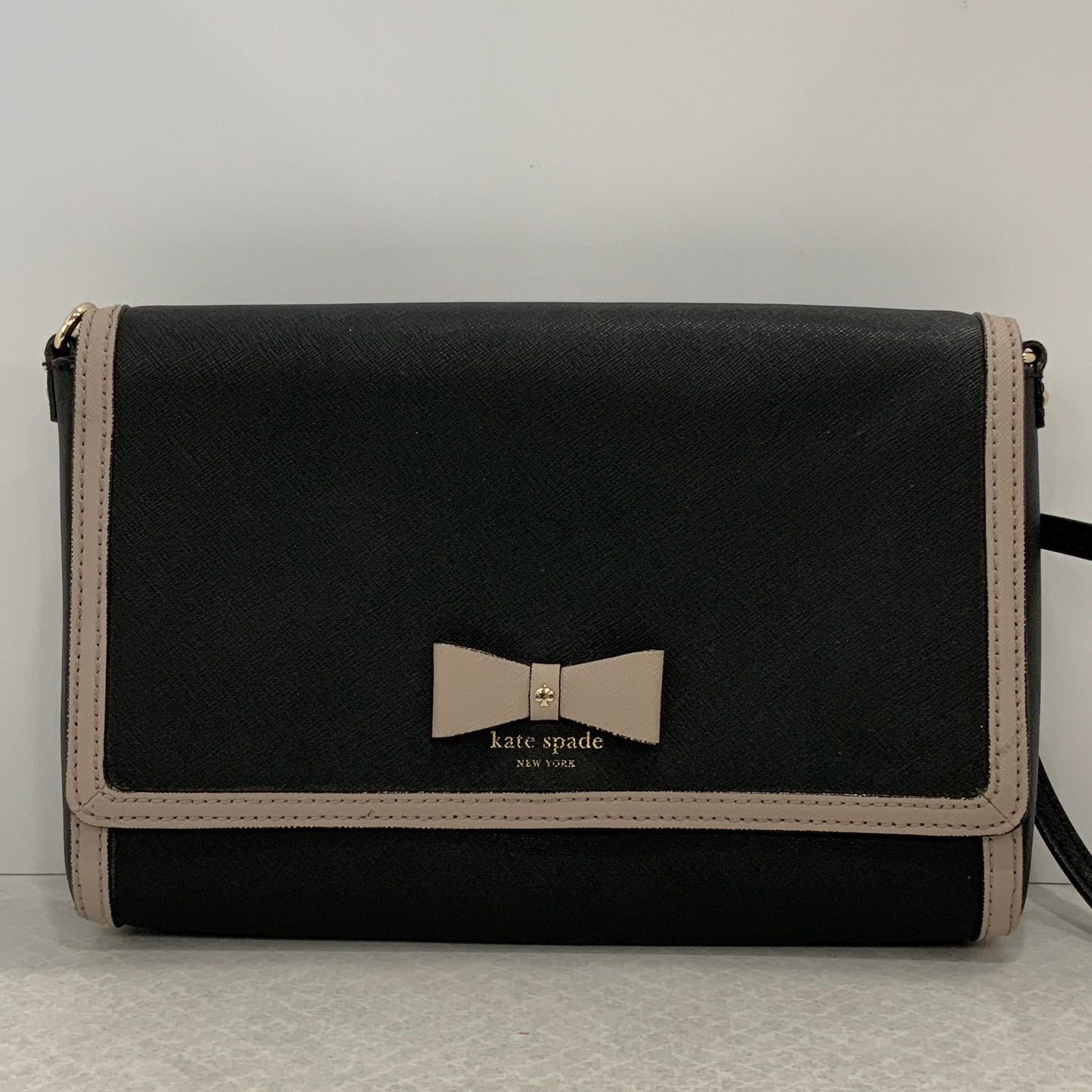 Black & Taupe Crossbody Designer Kate Spade, Size Medium