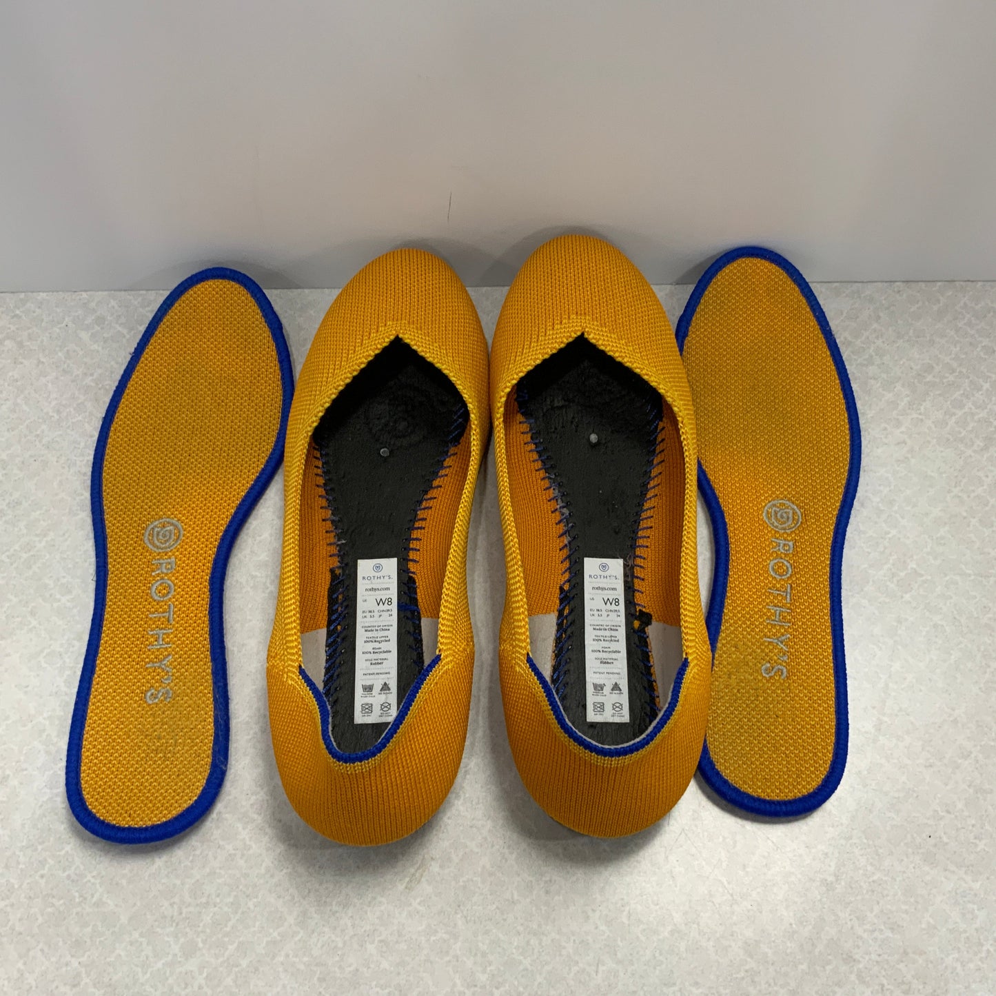 Yellow Shoes Flats Rothys, Size 8