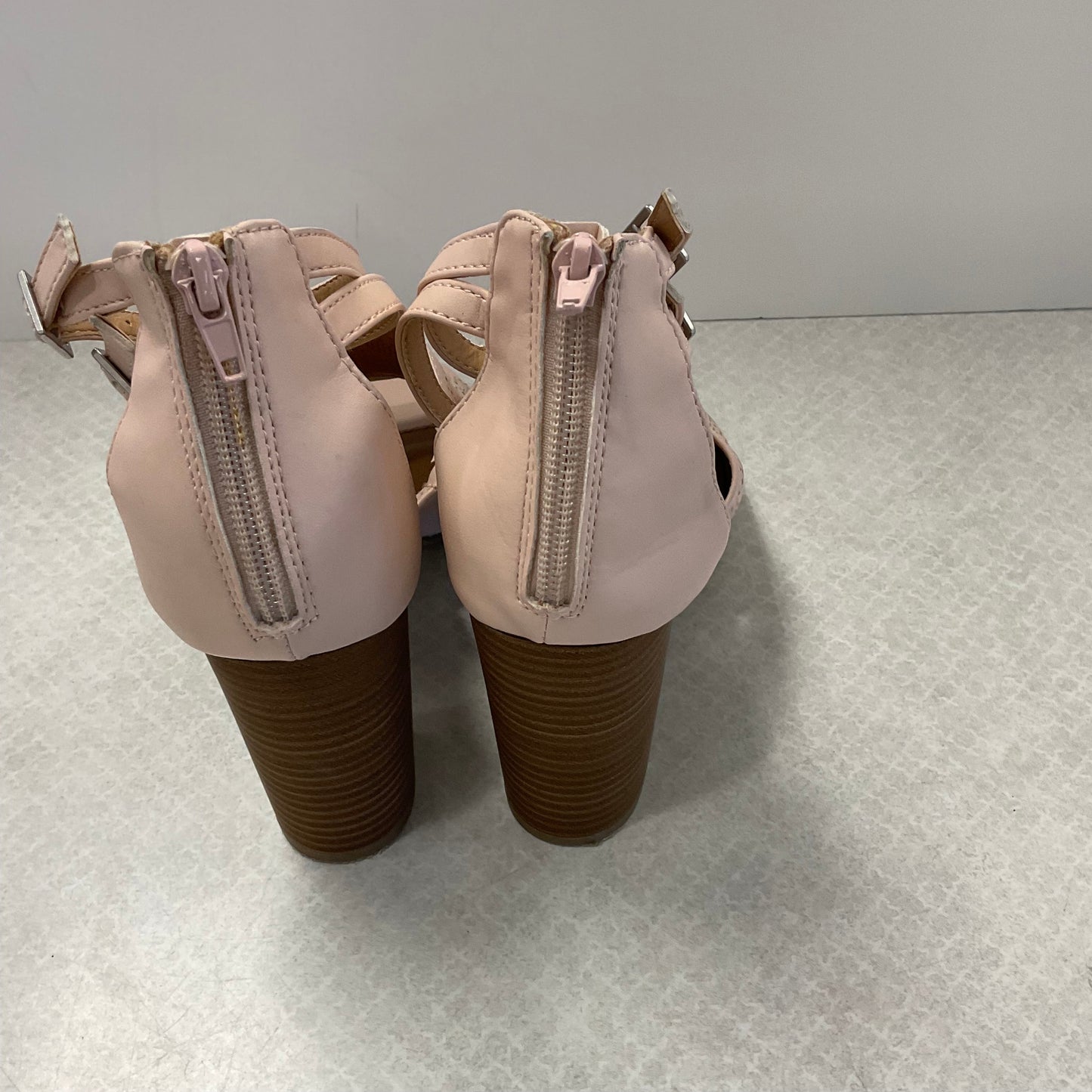 Pink Sandals Heels Block Maurices, Size 10