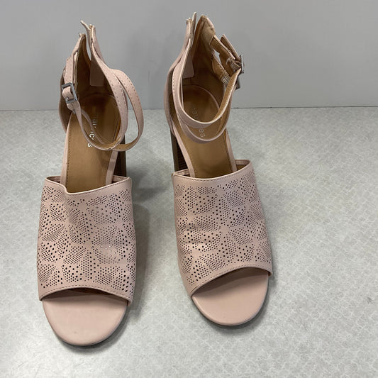 Pink Sandals Heels Block Maurices, Size 10