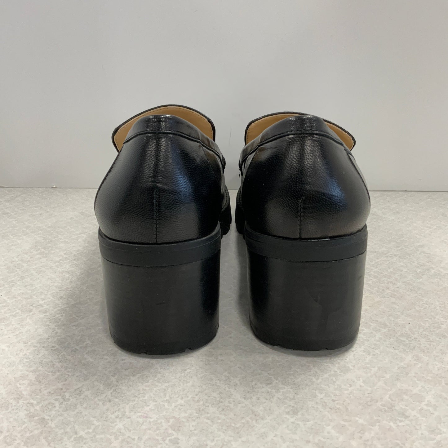 Black Shoes Heels Block Coach, Size 8.5