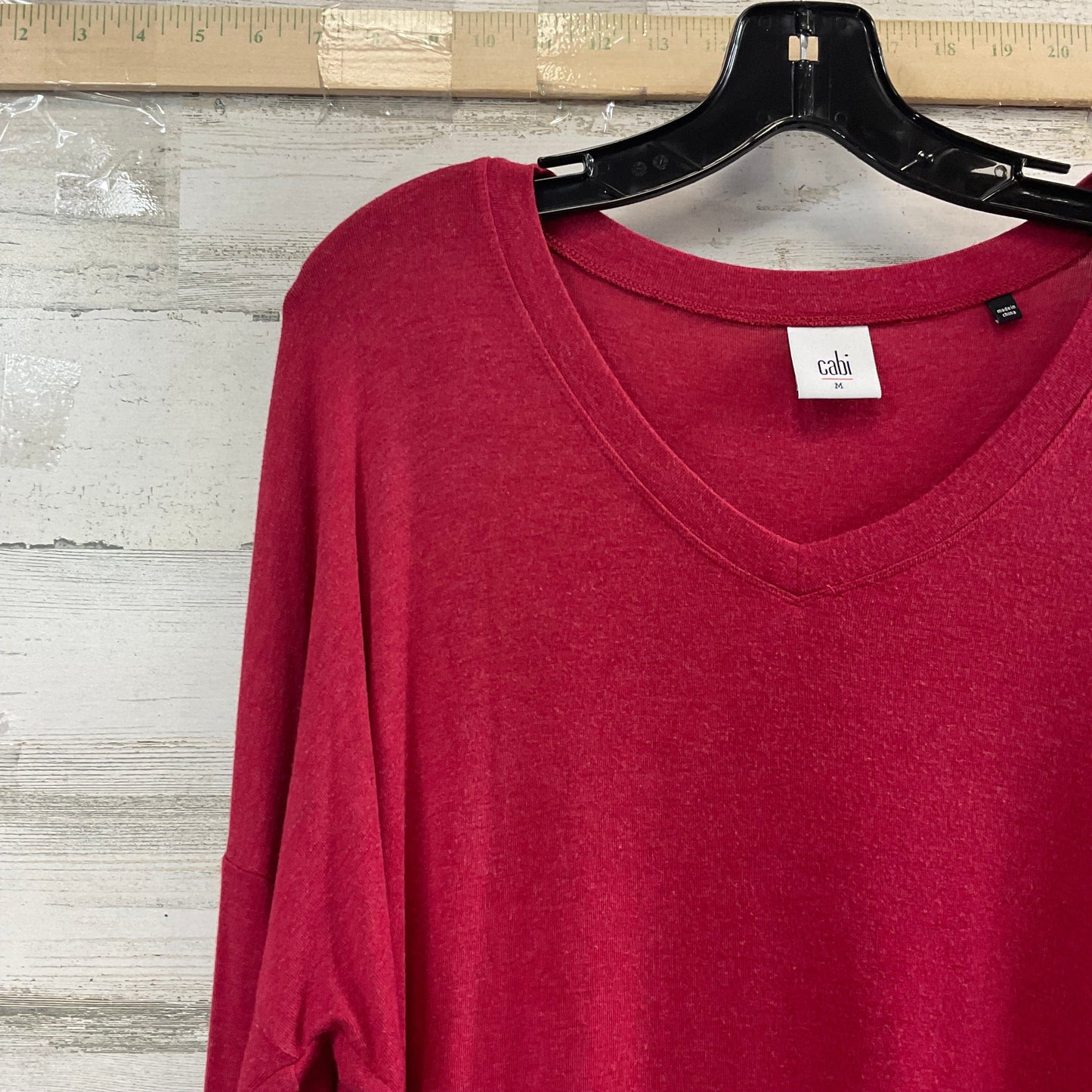 Top Long Sleeve Basic By Cabi In Red, Size: M