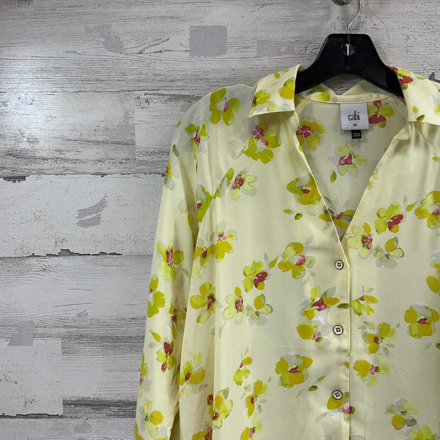 Blouse 3/4 Sleeve By Cabi In Yellow, Size: Xs