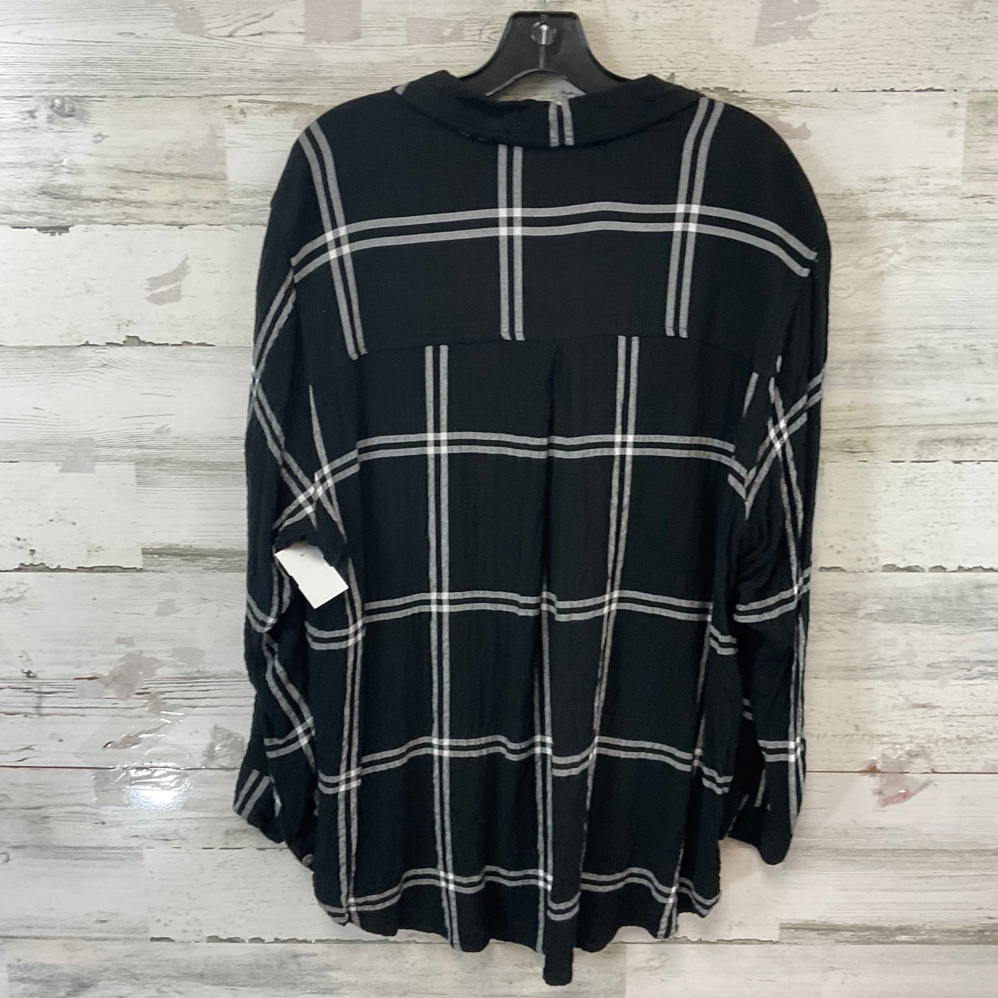 Blouse Long Sleeve By Jane And Delancey In Black & White, Size: 1x