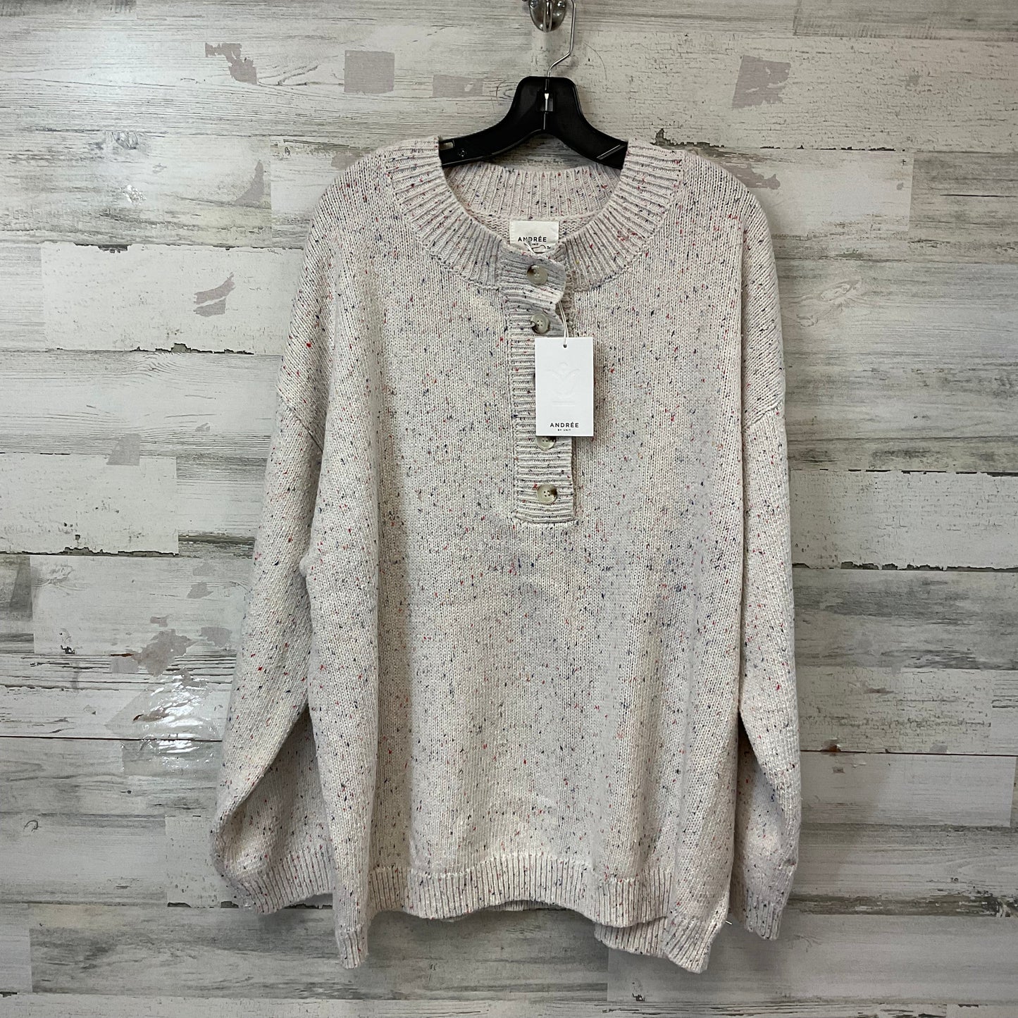 Sweater By Andree By Unit In Cream, Size: 3x