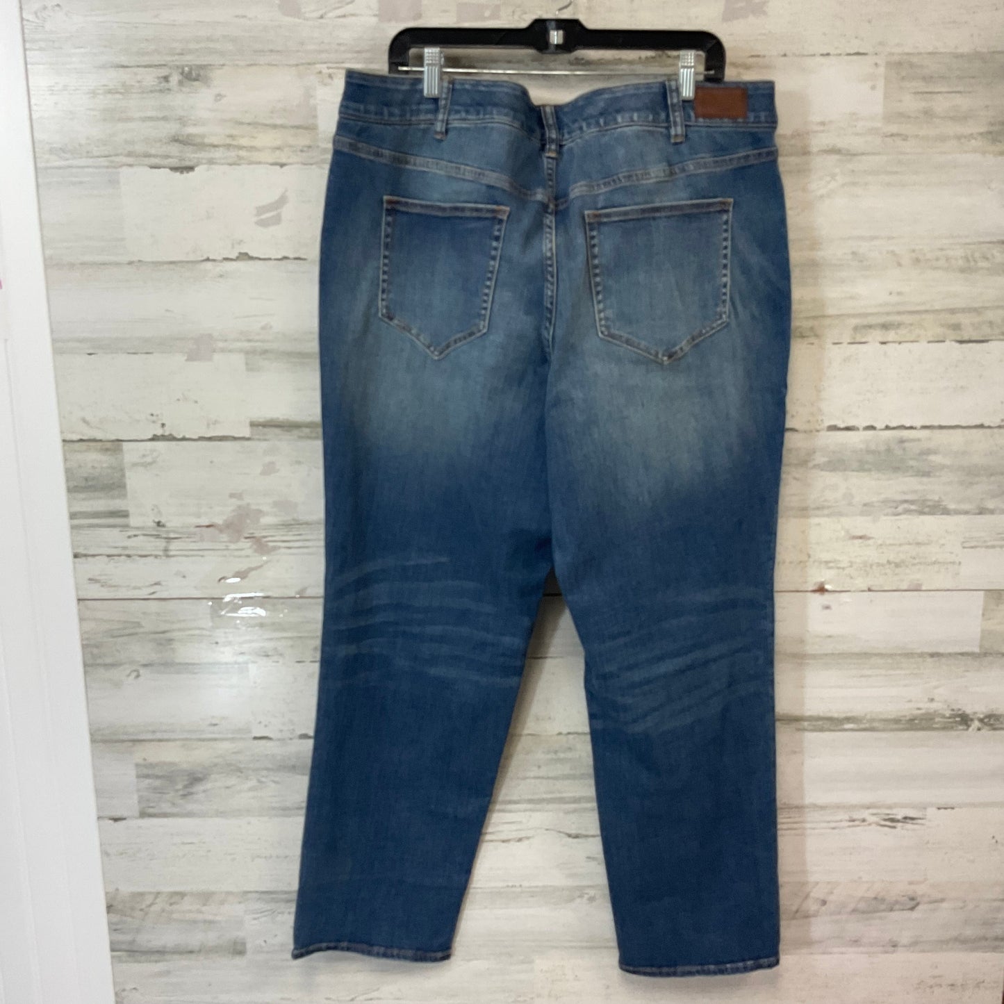 Jeans Straight By Lands End In Blue Denim, Size: 22w