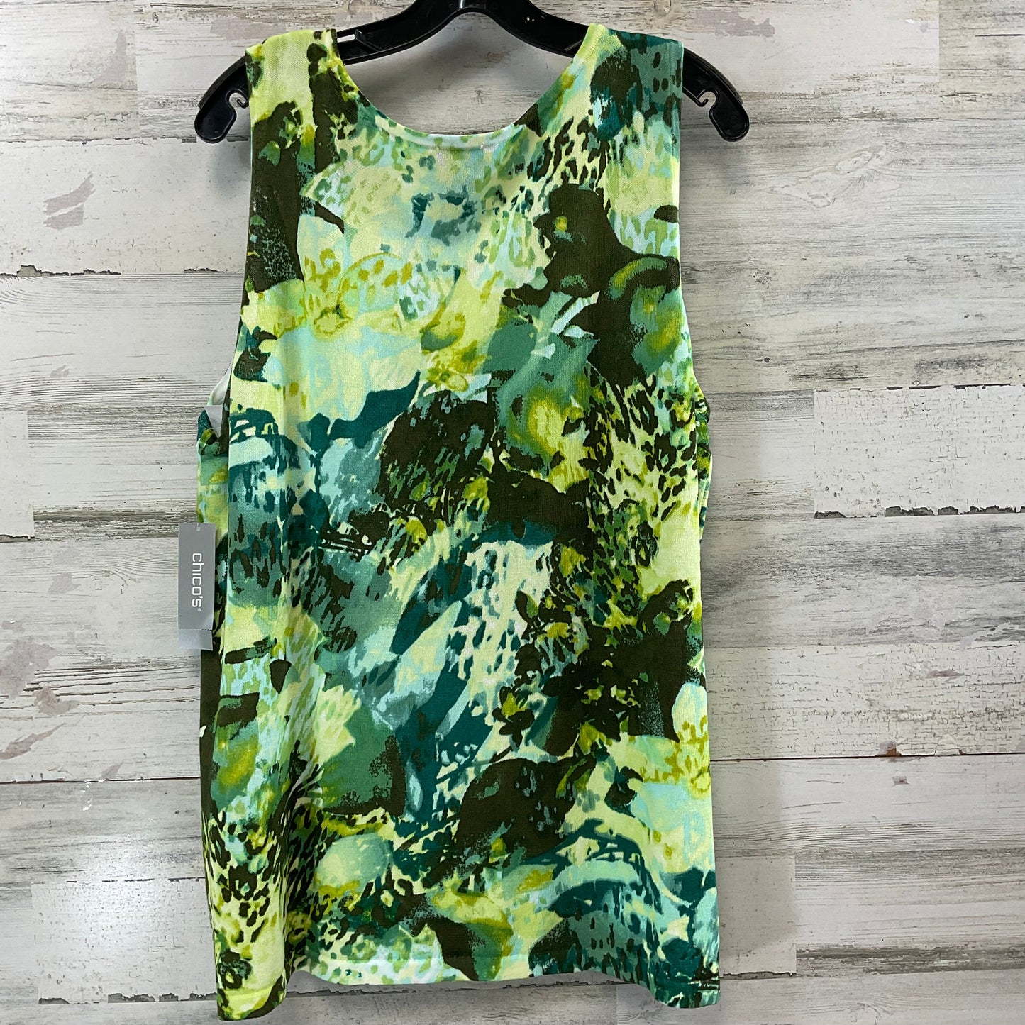 Top Sleeveless By Chicos In Green, Size: Xl