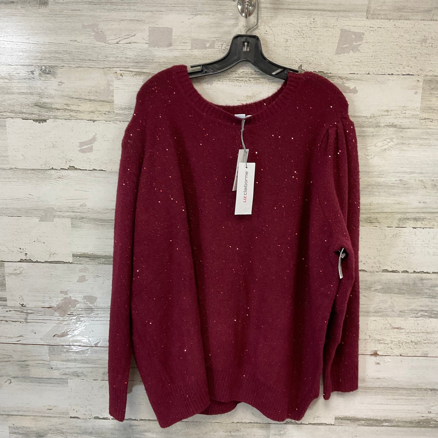 Sweater By Liz Claiborne In Red, Size: 2x