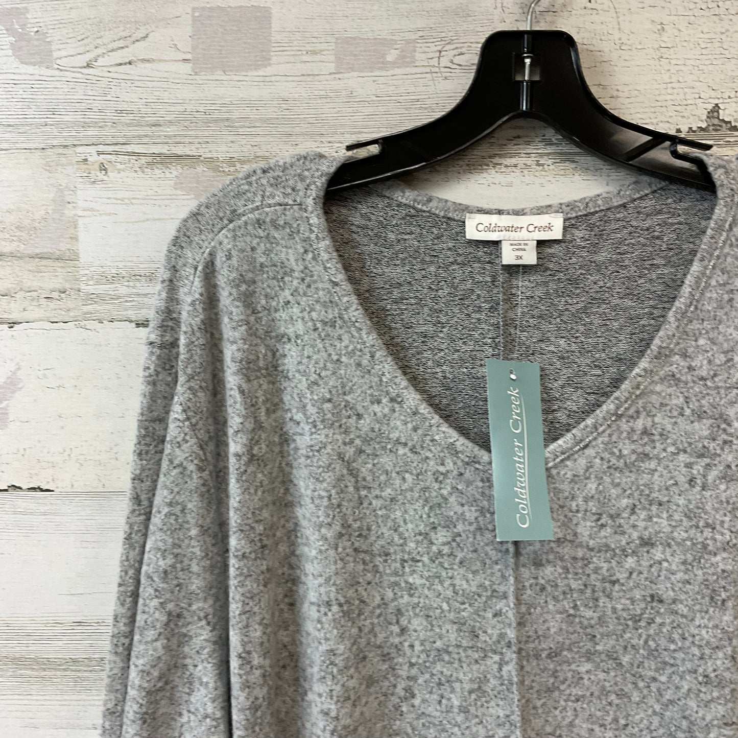 Top Long Sleeve Basic By Coldwater Creek In Grey, Size: 3x