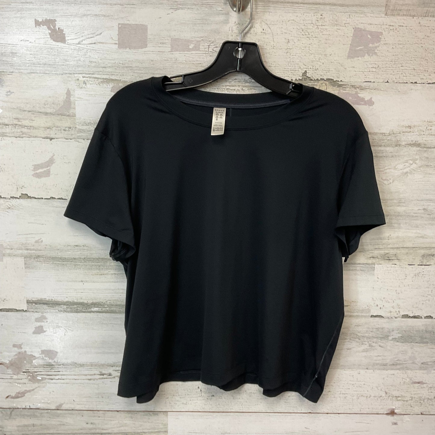 Athletic Top Short Sleeve By Spanx In Black, Size: Xl