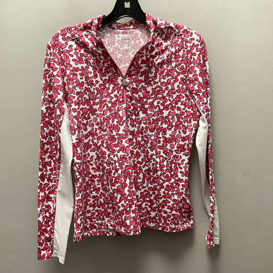 Athletic Top Long Sleeve Collar By Tail In Pink & Red, Size: S