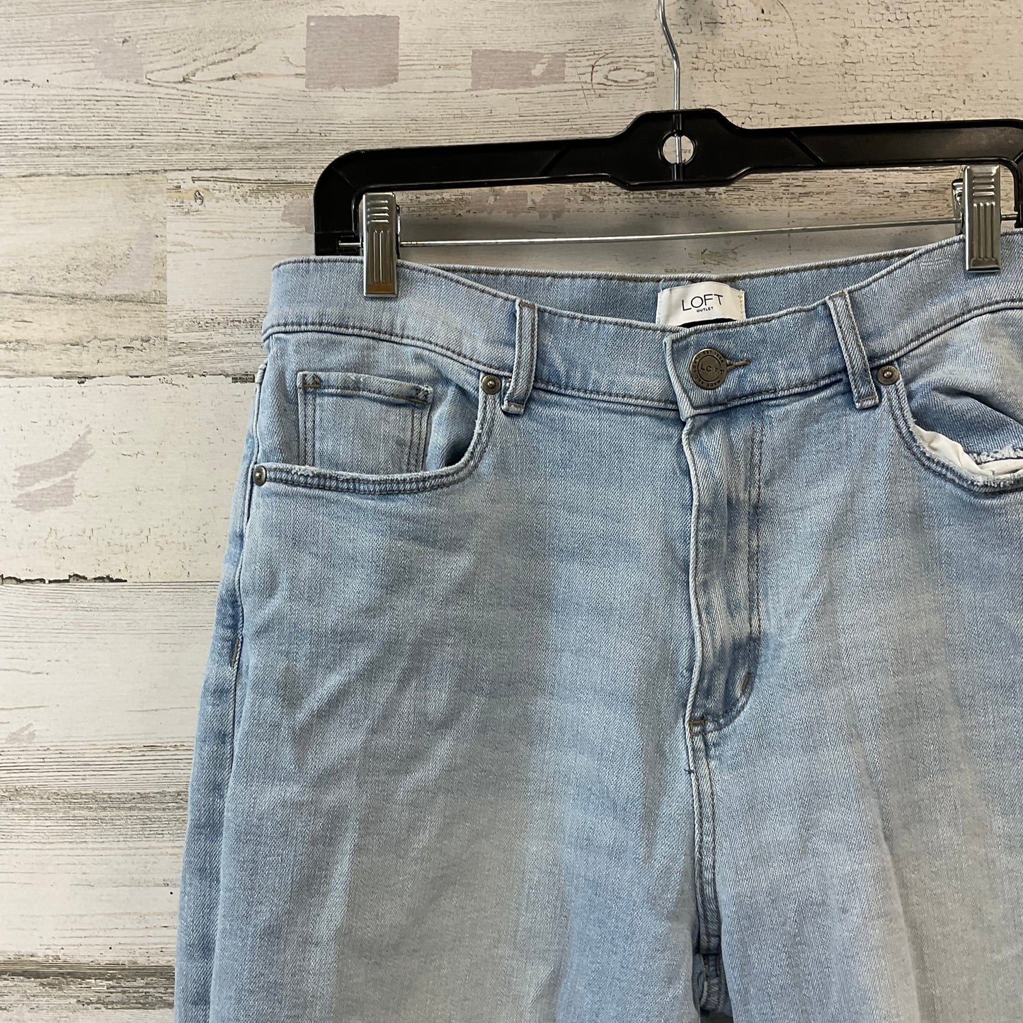 Jeans Straight By Loft In Blue Denim, Size: 12