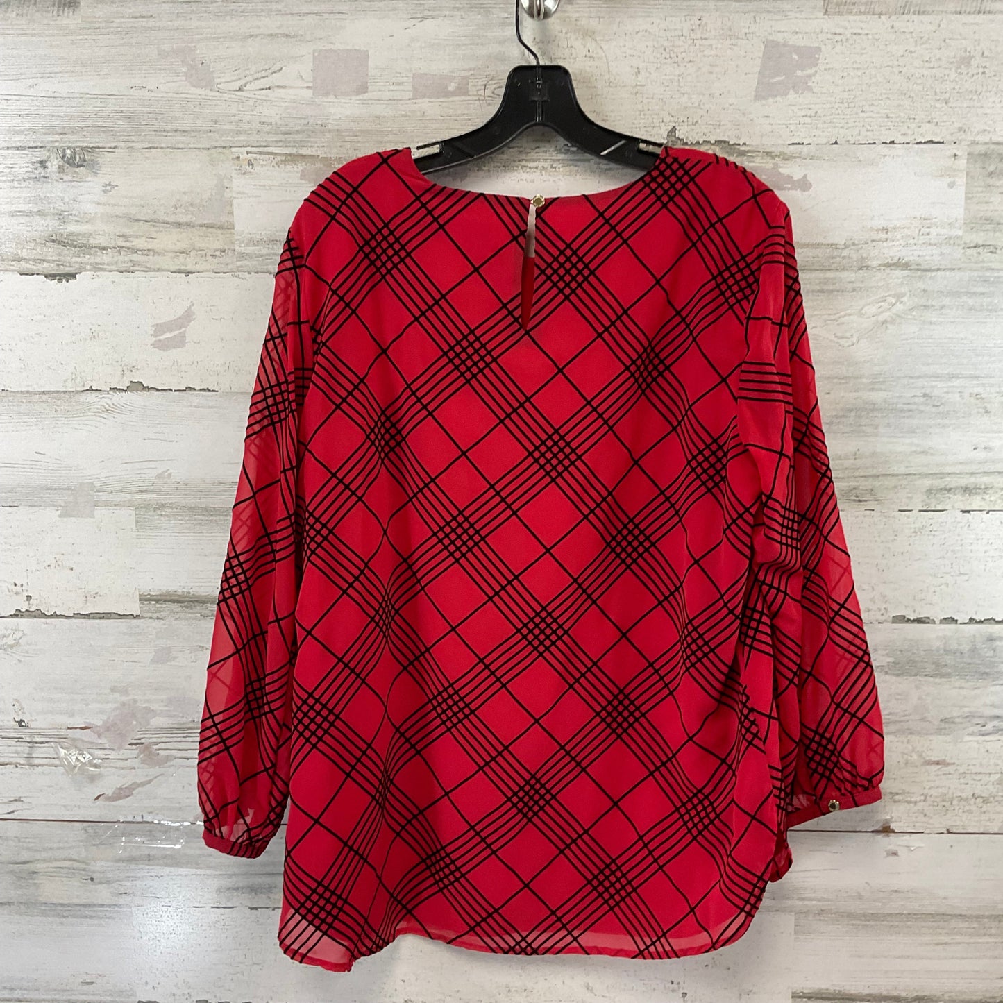 Blouse 3/4 Sleeve By Calvin Klein In Red, Size: L