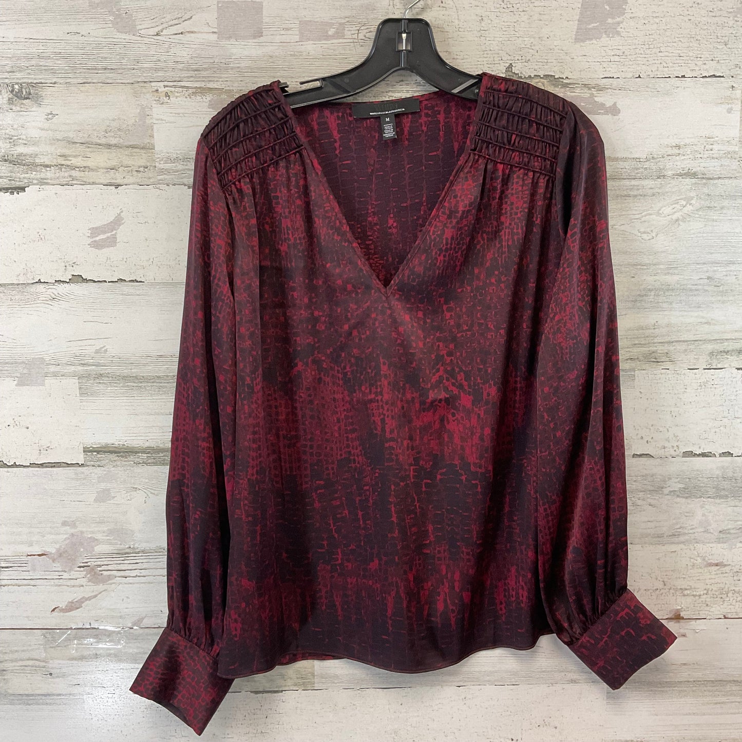 Top Long Sleeve By White House Black Market In Red, Size: M