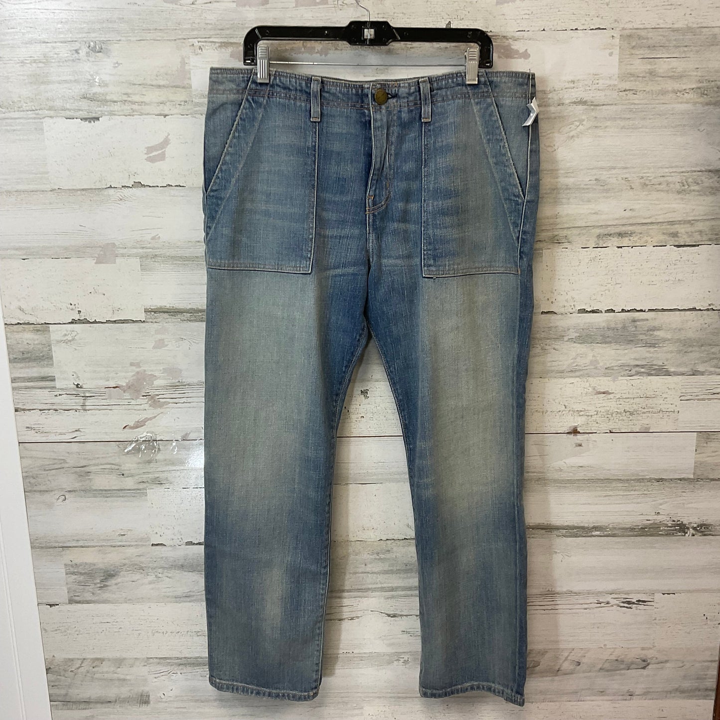 Jeans Straight By Current/elliott In Blue Denim, Size: 12