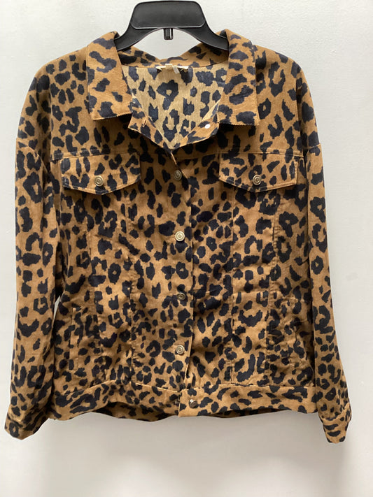 Jacket Shirt By Entro In Animal Print, Size: L