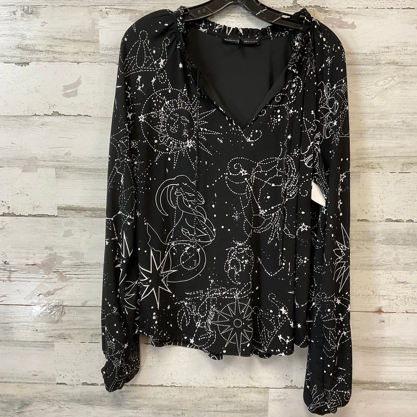 Blouse Long Sleeve By White House Black Market In Black, Size: Xl