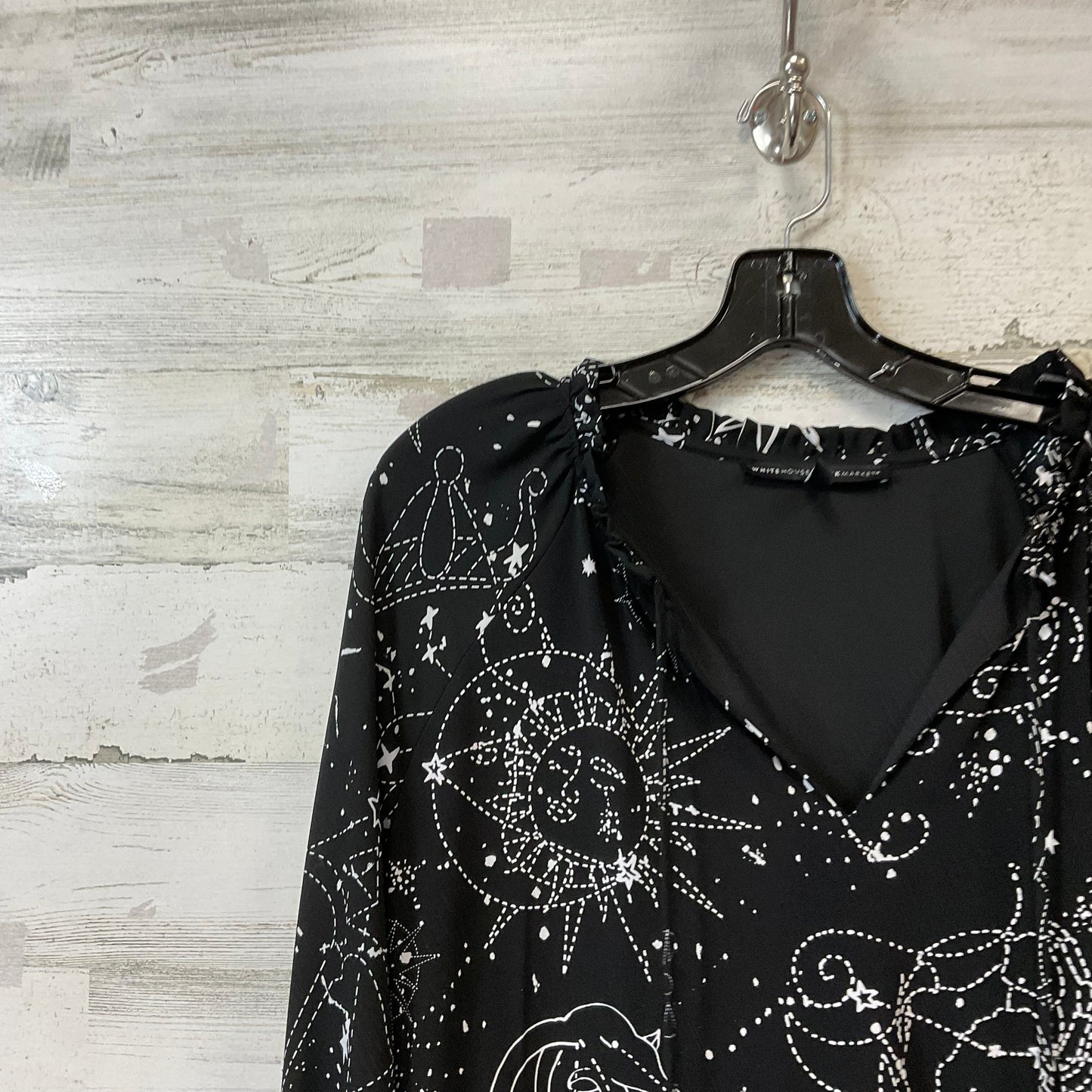 Blouse Long Sleeve By White House Black Market In Black, Size: Xl