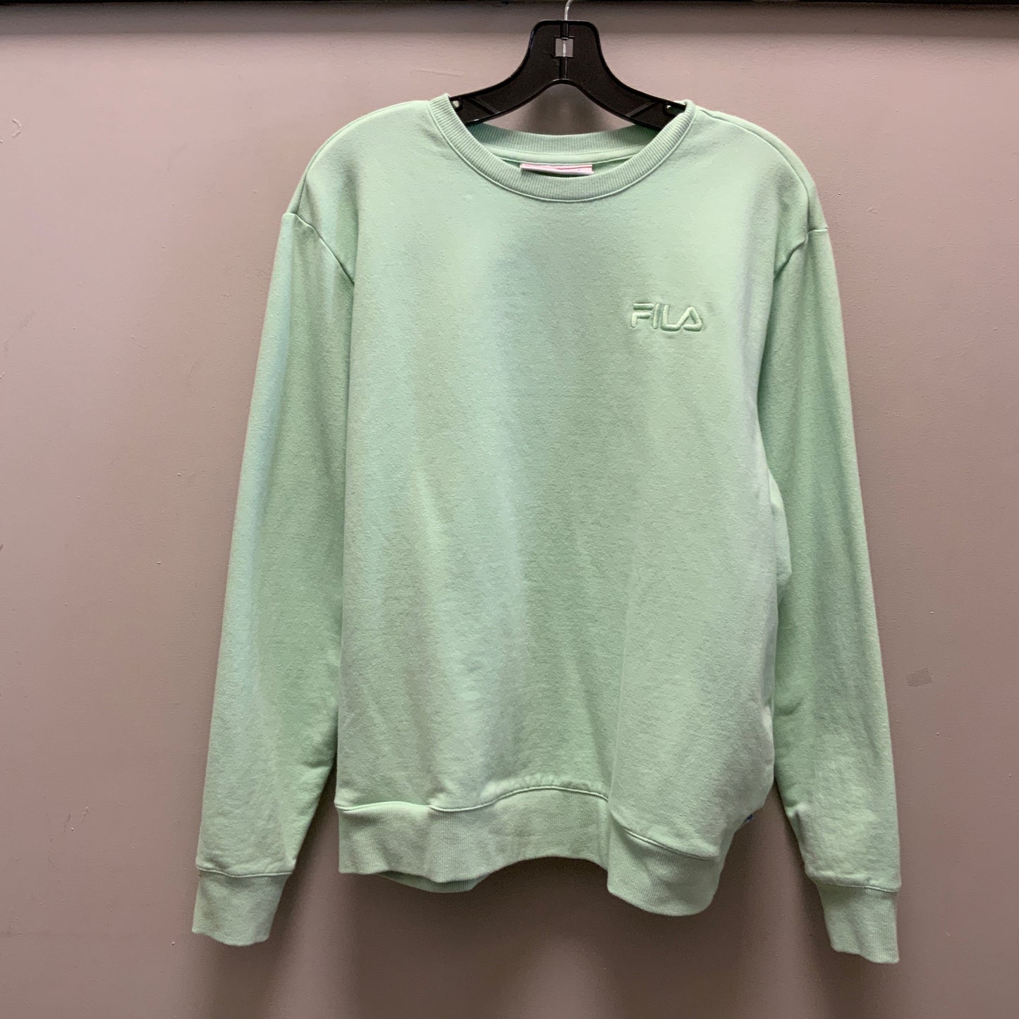 Athletic Top Long Sleeve Crewneck By Fila In Green, Size: L