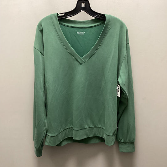 Athletic Top Long Sleeve Crewneck By Athleta In Green, Size: L