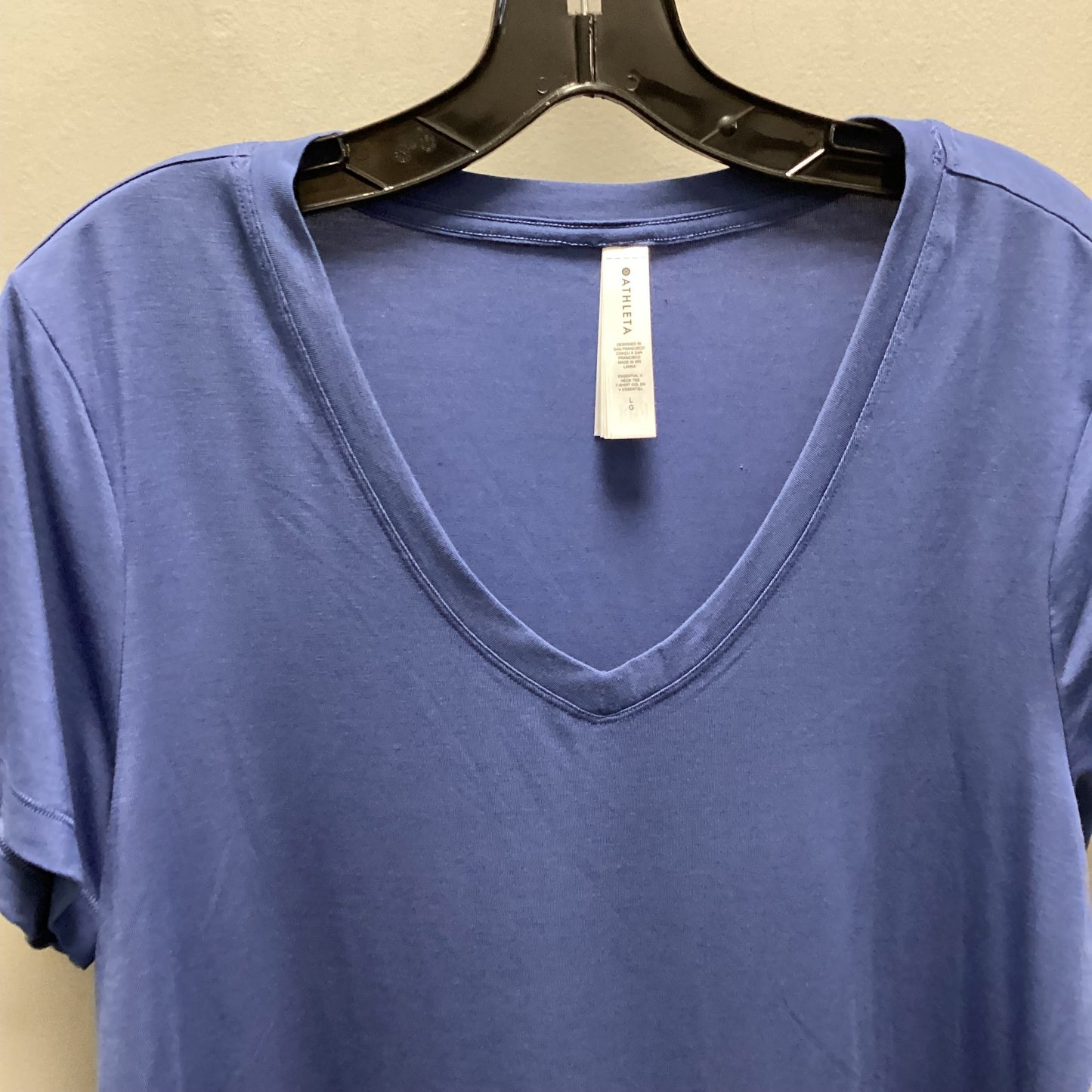 Athletic Top Short Sleeve By Athleta In Blue, Size: L