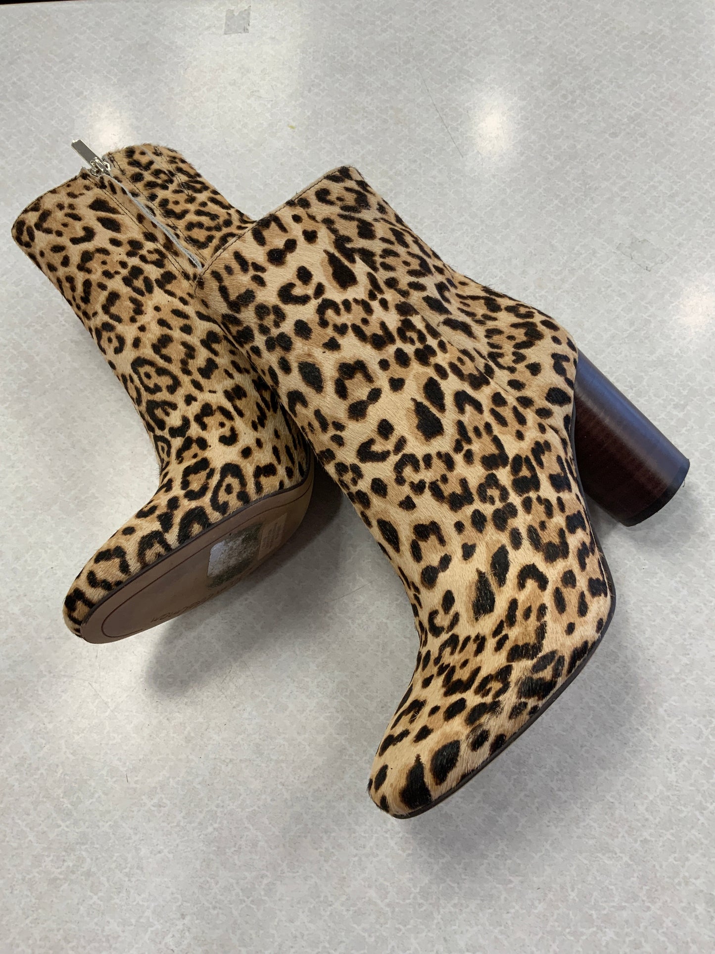 Boots Ankle Heels By Sam Edelman In Animal Print, Size: 7.5