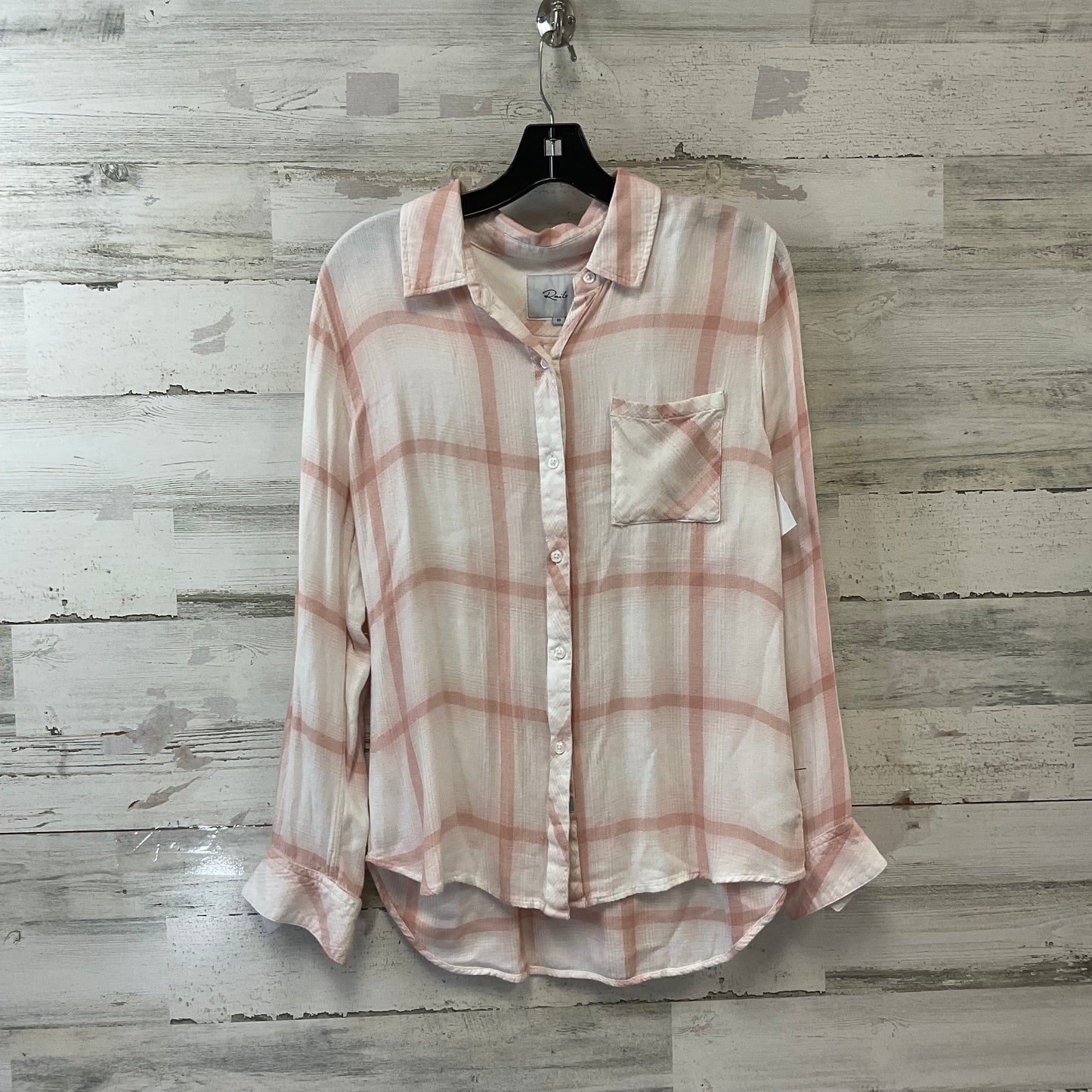 Blouse Long Sleeve By Rails In Pink, Size: Xs