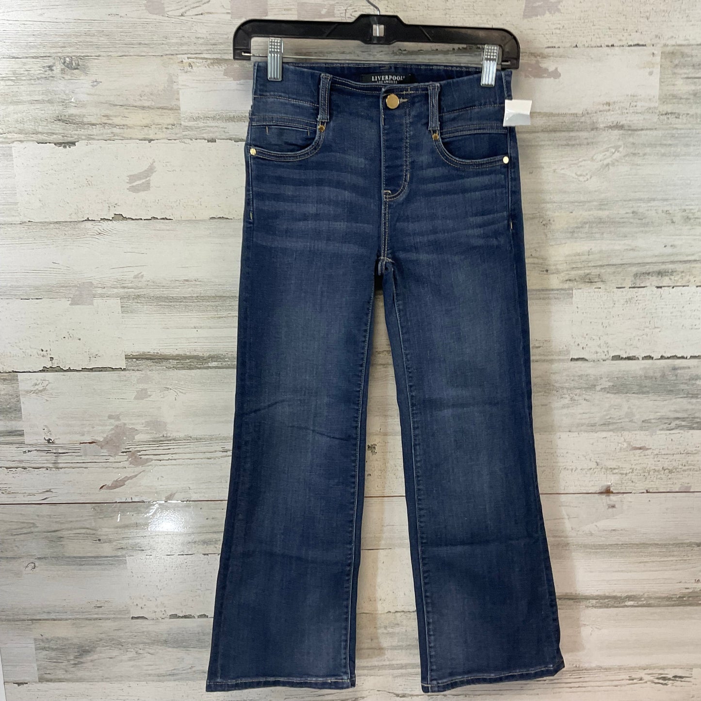 Jeans Cropped By Liverpool In Blue Denim, Size: 0