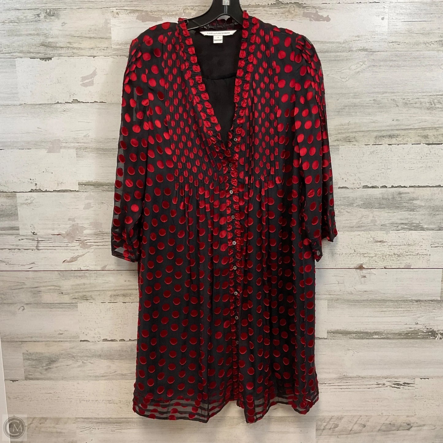 Dress Designer By Diane Von Furstenberg In Black & Red, Size: 4