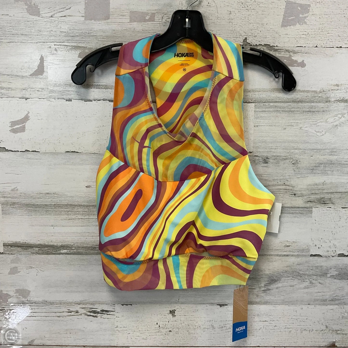 Athletic Bra By Hoka In Yellow, Size: Xl