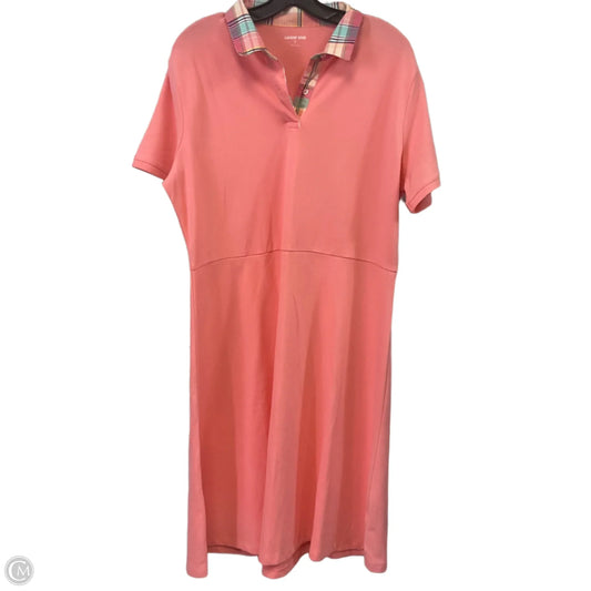 Dress Casual Midi By Lands End In Pink, Size: Xl