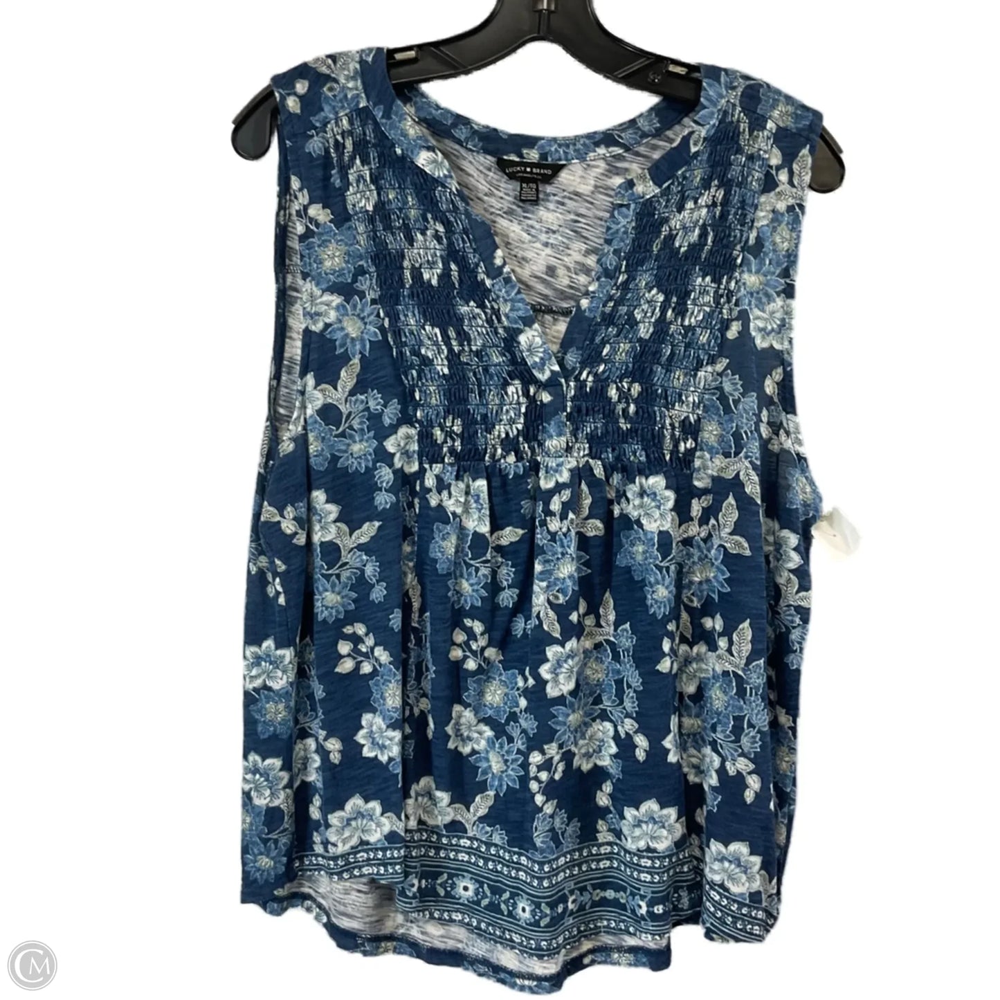 Blouse Sleeveless By Lucky Brand In Blue, Size: Xl