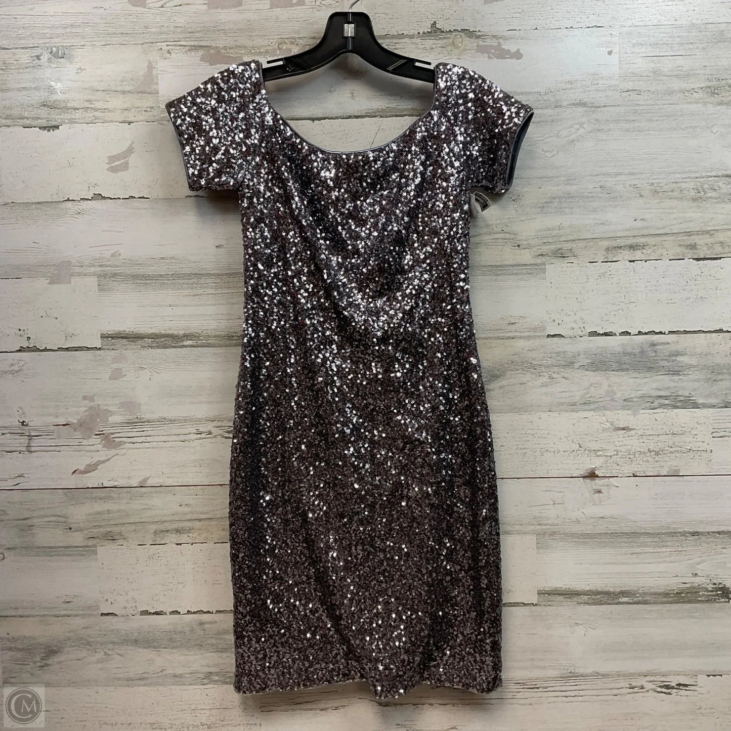 Dress Party Short By Adrianna Papell In Silver, Size: S
