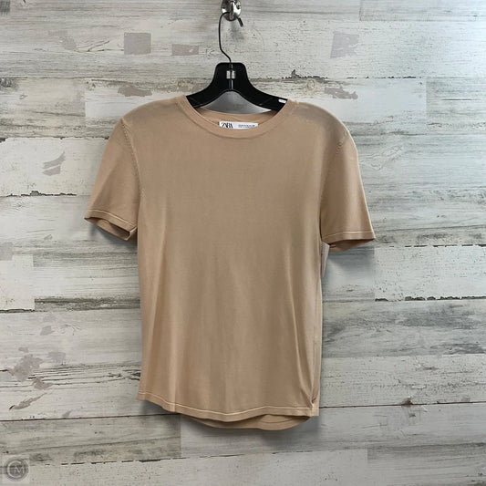 Top Short Sleeve By Zara In Brown, Size: M