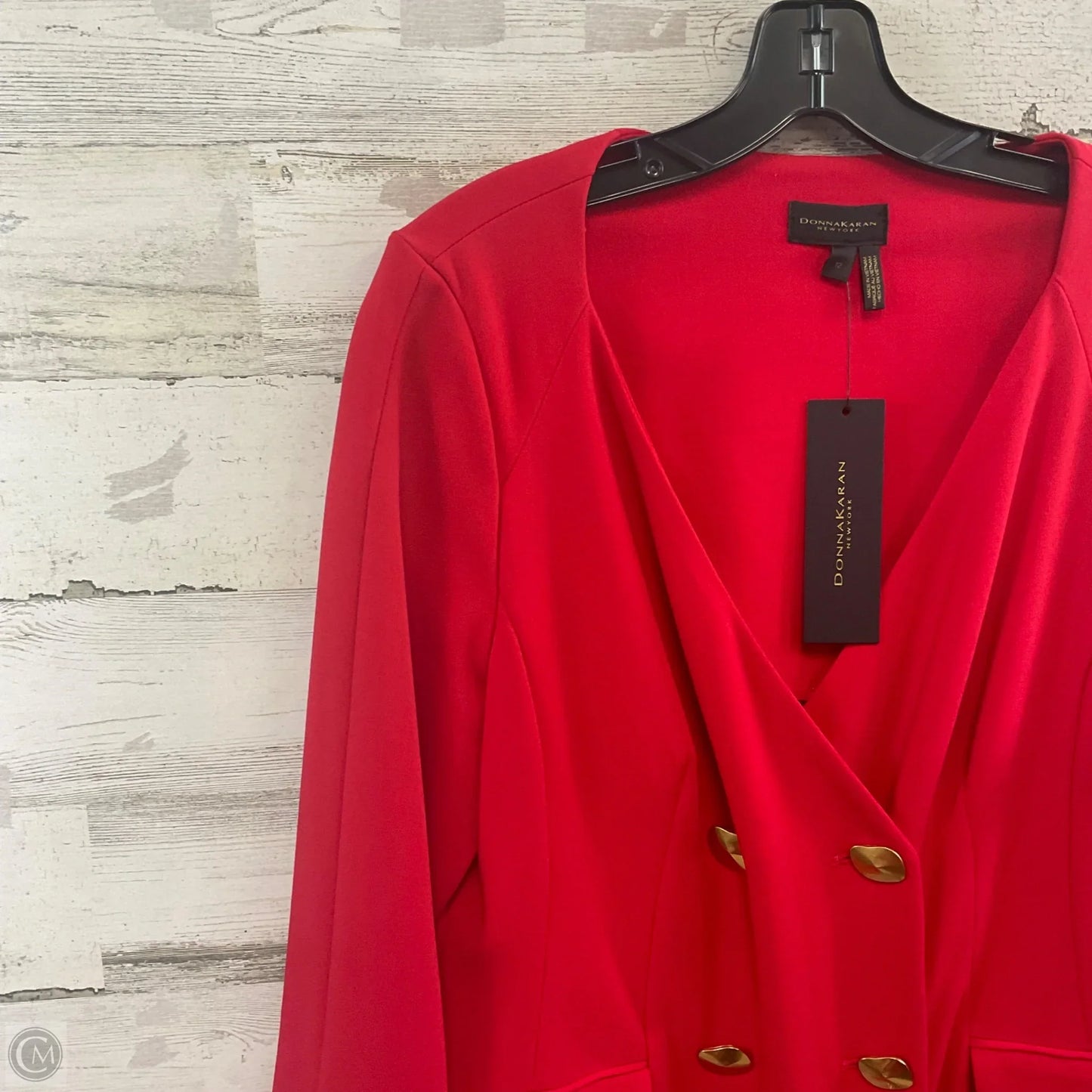 Dress Casual Midi By Donna Karan In Red, Size: L