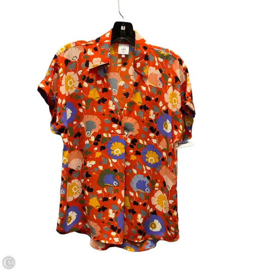 Blouse Short Sleeve By Cabi In Orange, Size: Xs