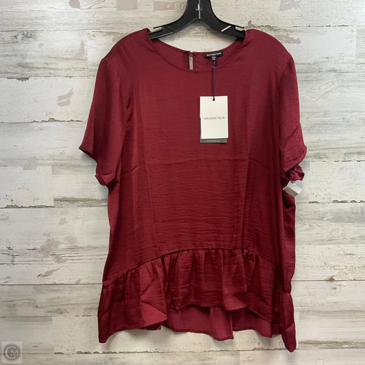 Top Short Sleeve By Who What Wear In Red, Size: Xxl
