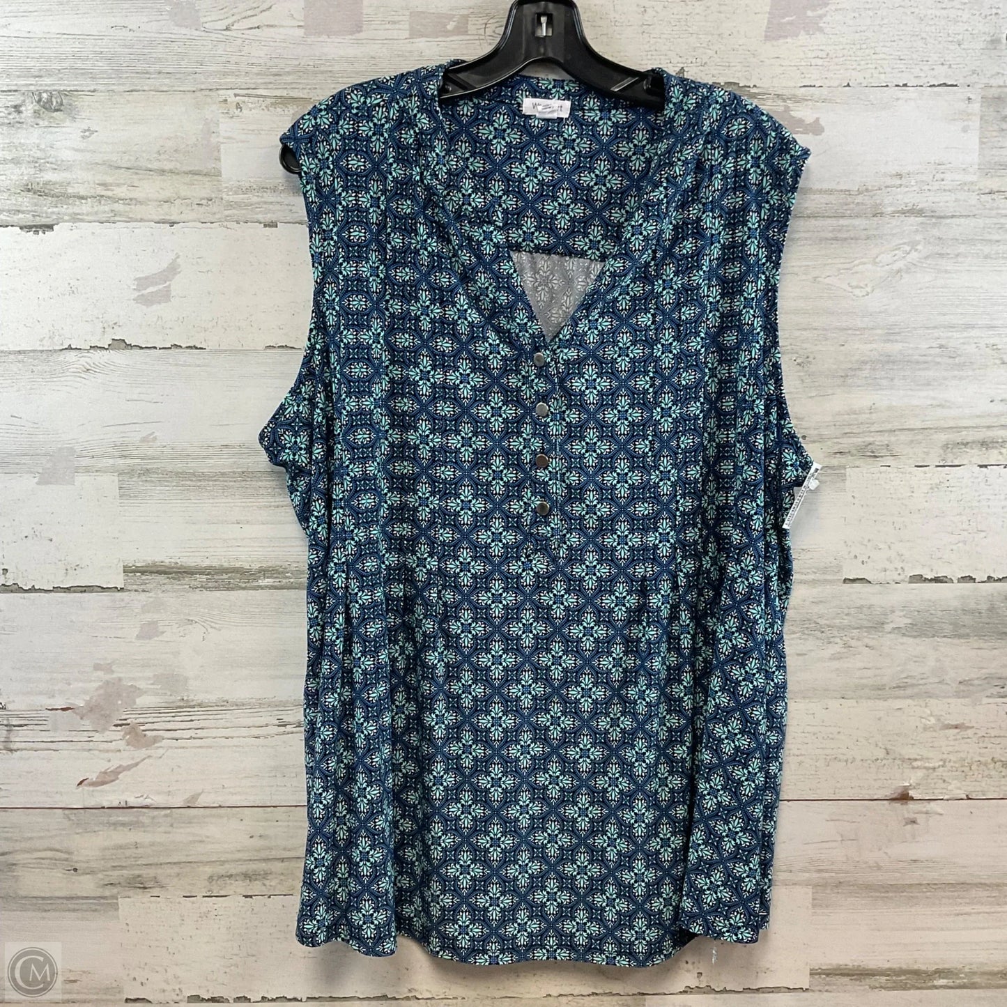 Blouse Sleeveless By Westport In Blue, Size: 2x