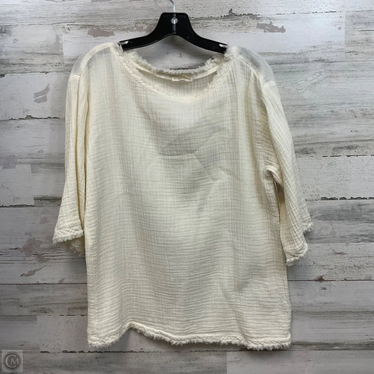 Top 3/4 Sleeve By Eileen Fisher In Cream, Size: S
